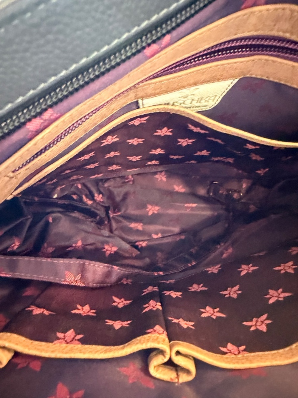 Anuschka Hand Painted Leather Handbag Cats Kittens Flowers Unique Fine Quality - Picture 7 of 8